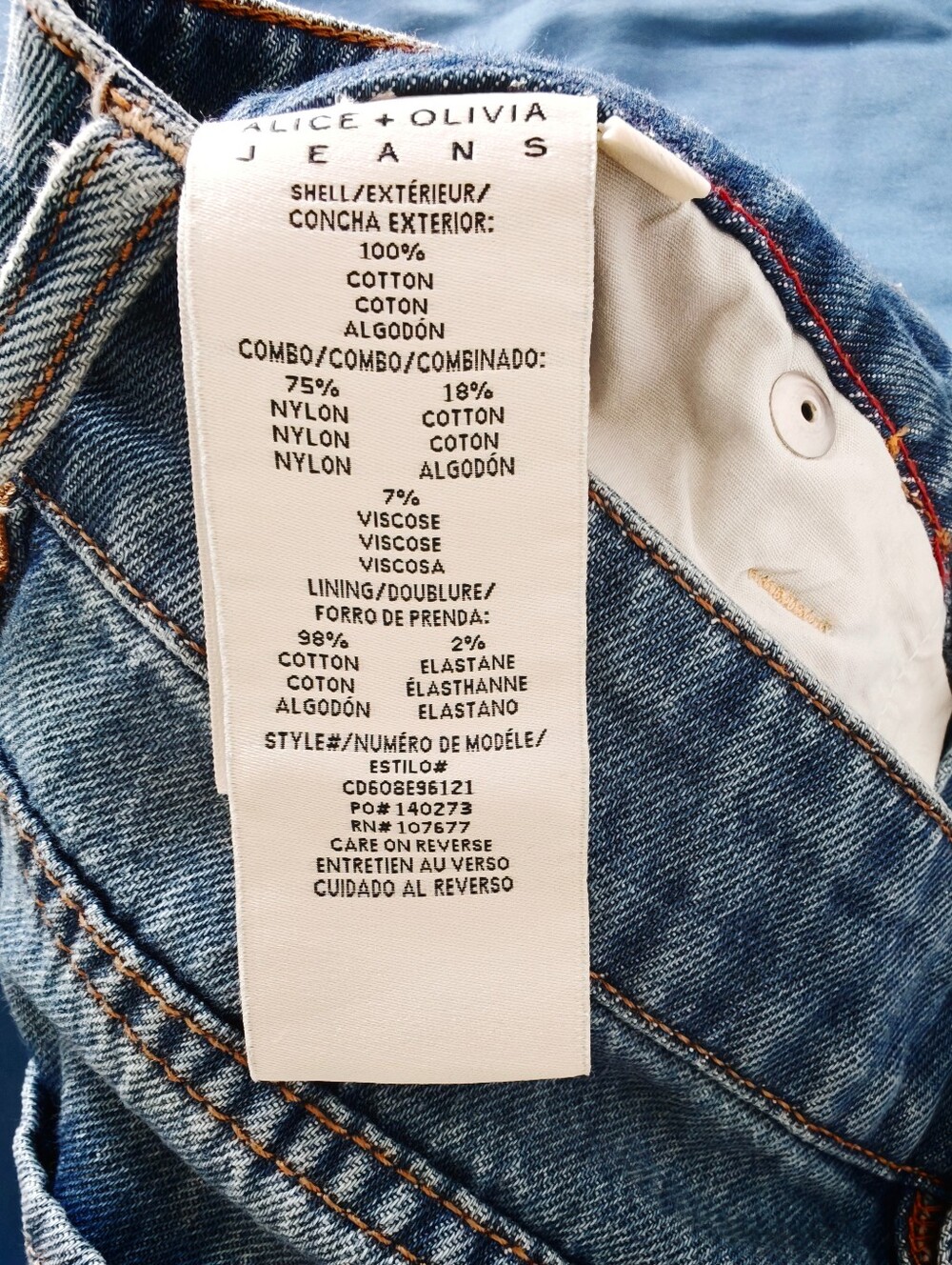 Alice + Olivia HARPER EMBELLISHED RIPPED JEAN - Picture 14 of 14